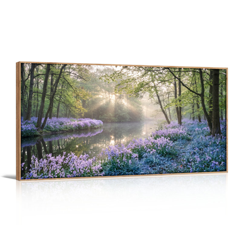 Ensemble de 1 tableau sur toile « Ruisseau forestier », L 40 po x H 20 po, Natural