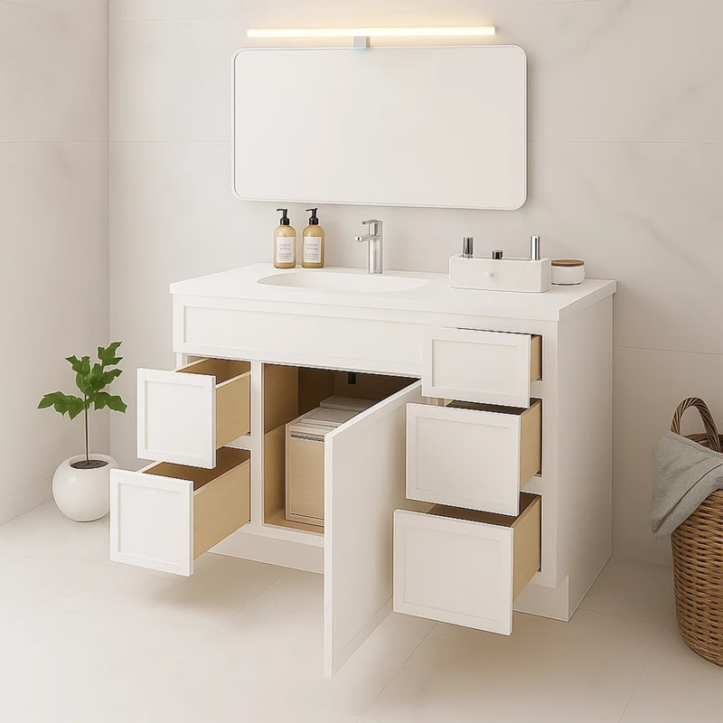 Base de meuble-lavabo simple 48 po seulement, Blanc