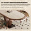 Table de salle à manger moderne minimaliste ovale avec supports en forme de V et plateau en pierre frittée-957766294