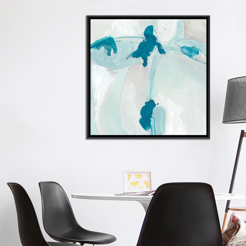 « trace echo i », impression sur toile, H 18 po x l 18 po x P 1,5 po, Toile avec cadre noir, Pas de tapis