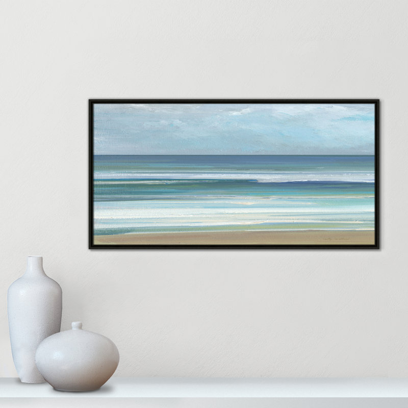 «Gentle Waves I» par Sally Swatland, Espresso, H 21,5 po x l 41,5 po
