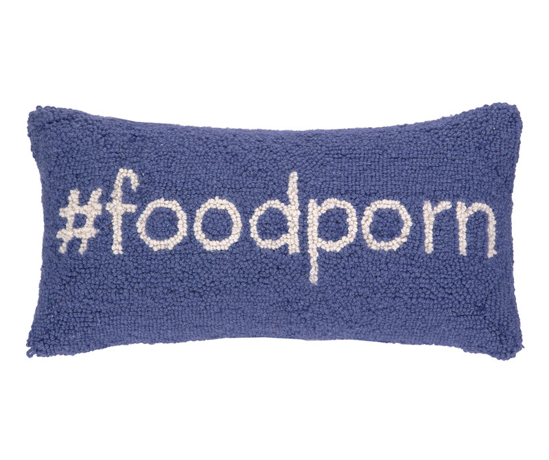 Hashtag Foodporn Hook Wool Lumbar Pillow