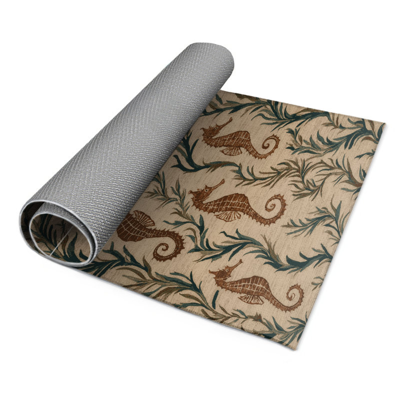 Nature Brown Indoor and Outdoor Area Rug, Rectangle 9' x 12'