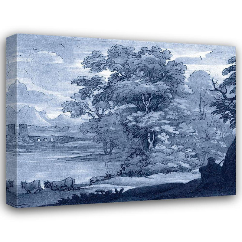 «Red Barrel Studio® Lorrain, Claude», reproduction d'art sur toile tendue: Toile pastorale II, H 36 po x l 44 po
