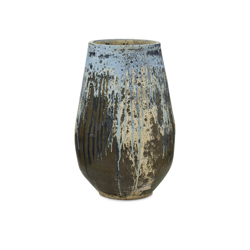 Capaci - Planter - Antique White, Antique White, Blue Drip