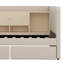 Upholstered Daybed With Drawers, Shelves, Flip Cabinets & Side Table-1431454637
