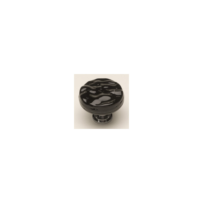 Glacier Mushroom Knob, Black, Satin Nickel