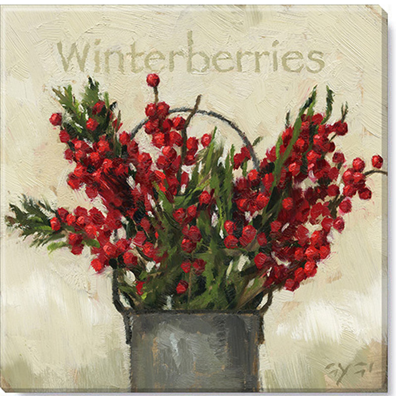 Giclée de Winterberries, art mural, H 9 po x l 9 po x P 1 po