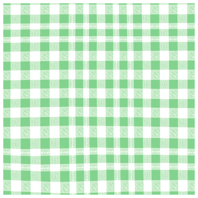 Green White Gingham Pattern Duvet Covers, Queen