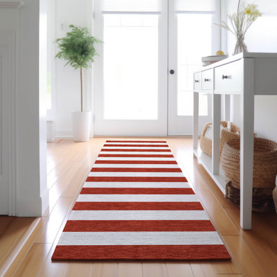 Premium Machine Washable Cerrito AMF528 Red Rug