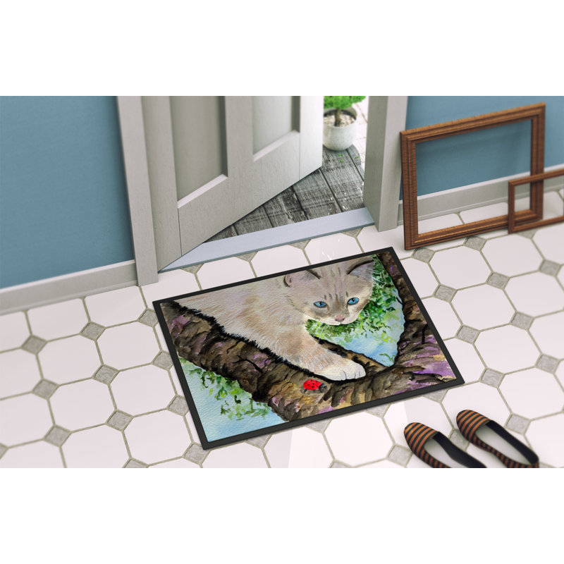 Paillasson d’intérieur antidérapant Statford birman Cat, Rectangle 2 pi x 3 pi