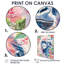 «Pink Blue Gorilla Portrait Blooms I», impression d'art mural Gorillawall-106141134-106141139