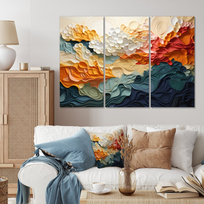 Biomorphism Forms VI - 3 Piece Wrapped Canvas Print