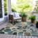 Machine Washable Indoor/Outdoor Xhevrie Teal Rug