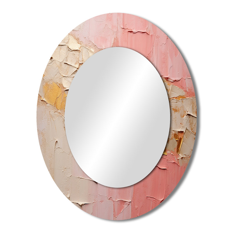 Beige or minimaliste Poteries - décor de miroir mural ovale doré, 43 po x 33 po
