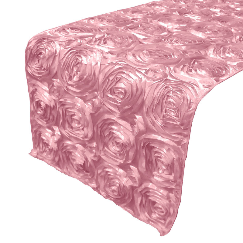 Floral Table Runner, Pink, 12" W x 120" L