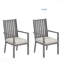 Ensemble de 4 chaises de patio en aluminium toutes saisons de 23 po avec coussins gris épais et structure grise-116148619-116148620