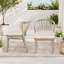 Set of 2 Outdoor Dining Chairs with Acacia Wood Frame and Cream Cushion-131165080