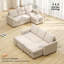 Canapé-lit de 83 po, canapé-lit modulaire en L escamotable, blanc crème