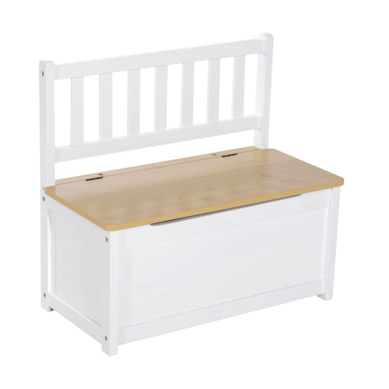 Erick 4-Piece Kids Table and Chair Set with 2 Wooden Chairs Beige/White