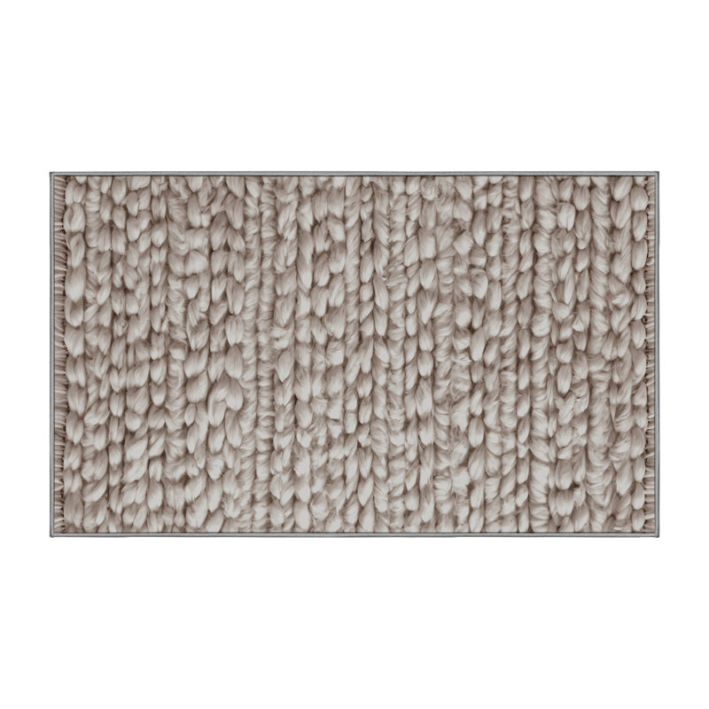 Machine Washable Gray Area Rug, Rectangle 5' x 8'