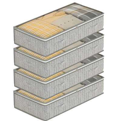 Ensemble de 4 boîtes de rangement sous le lit 39,37 po x 19,69 po x 7,09 po sous le lit
