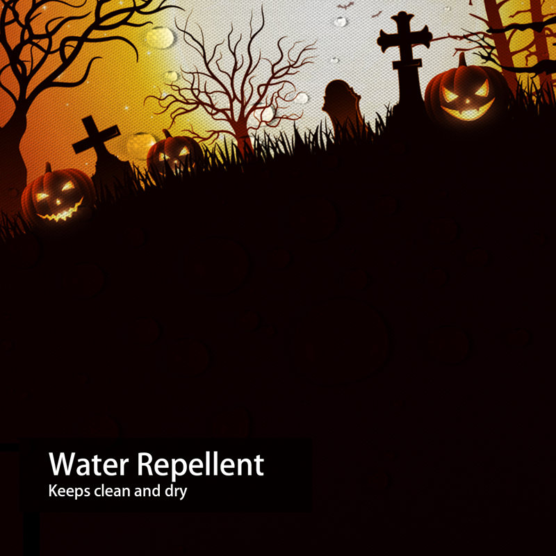 Rideau de douche Halloween avec citrouilles d'Halloween, 84" L x 72" W