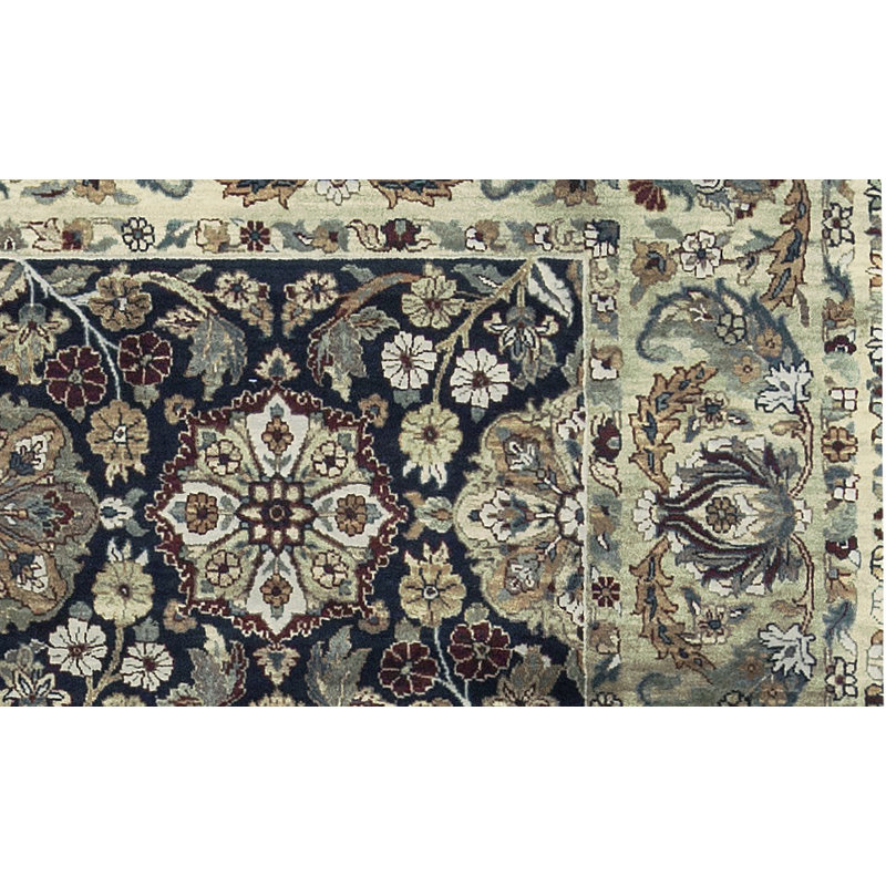 Magnolia Wool Oriental Area Rug in Beige/Black