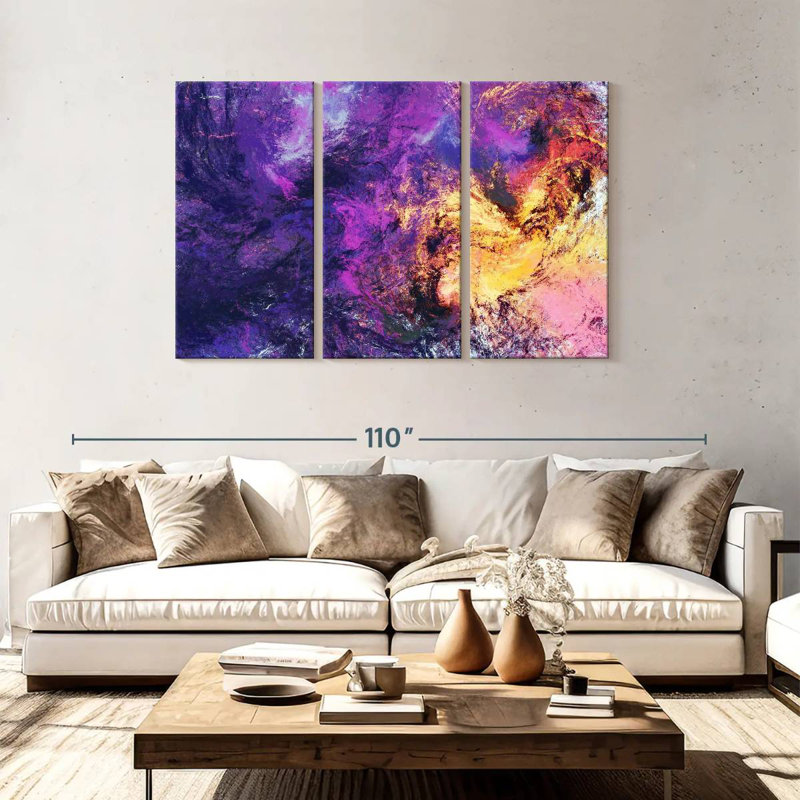 Avery Purple Abstract Texture, 48" H x 74" W
