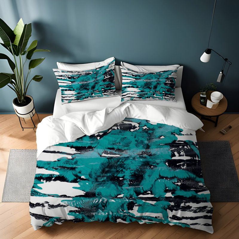 Polyester Abstract Duvet Cover, King Duvet Cover + 2 King Shams