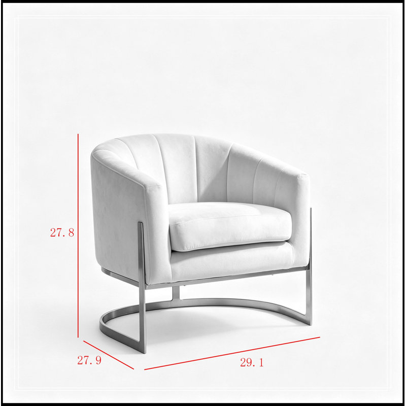 Chaise d'appoint en velours avec assise souple et pieds en métal, Beige
