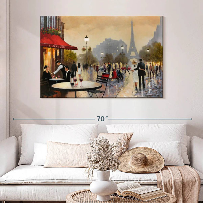 Sireci Couple's Paris Stroll, 32" H x 48" W