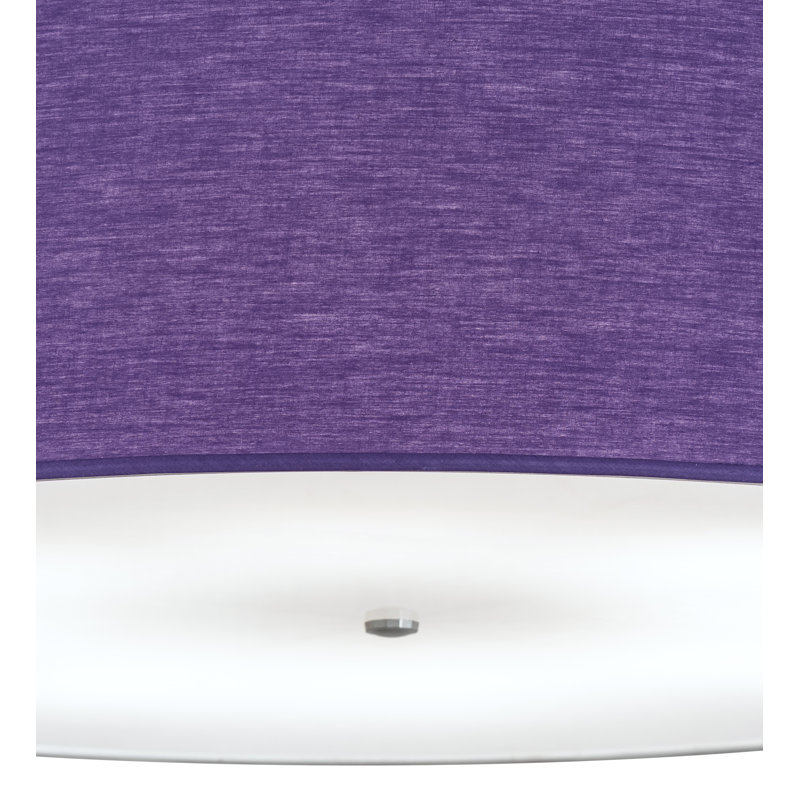 Violet and Silver 8-Light Fabric and Acrylic Pendant
