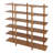 6-Tier Modern Organic Acacia Veneer Open Bookshelf with Solid Wood Supports