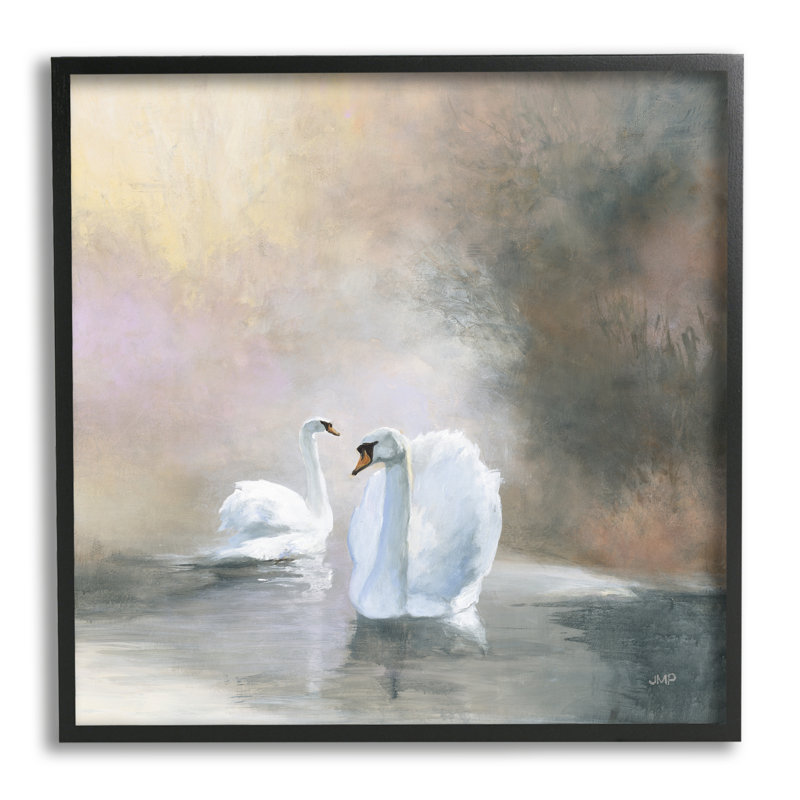 «Stupell Industries Swans on Lake Landscape», art mural sur toile par Julia Purinton, H 17 po x l 17 po x P 1,5 po