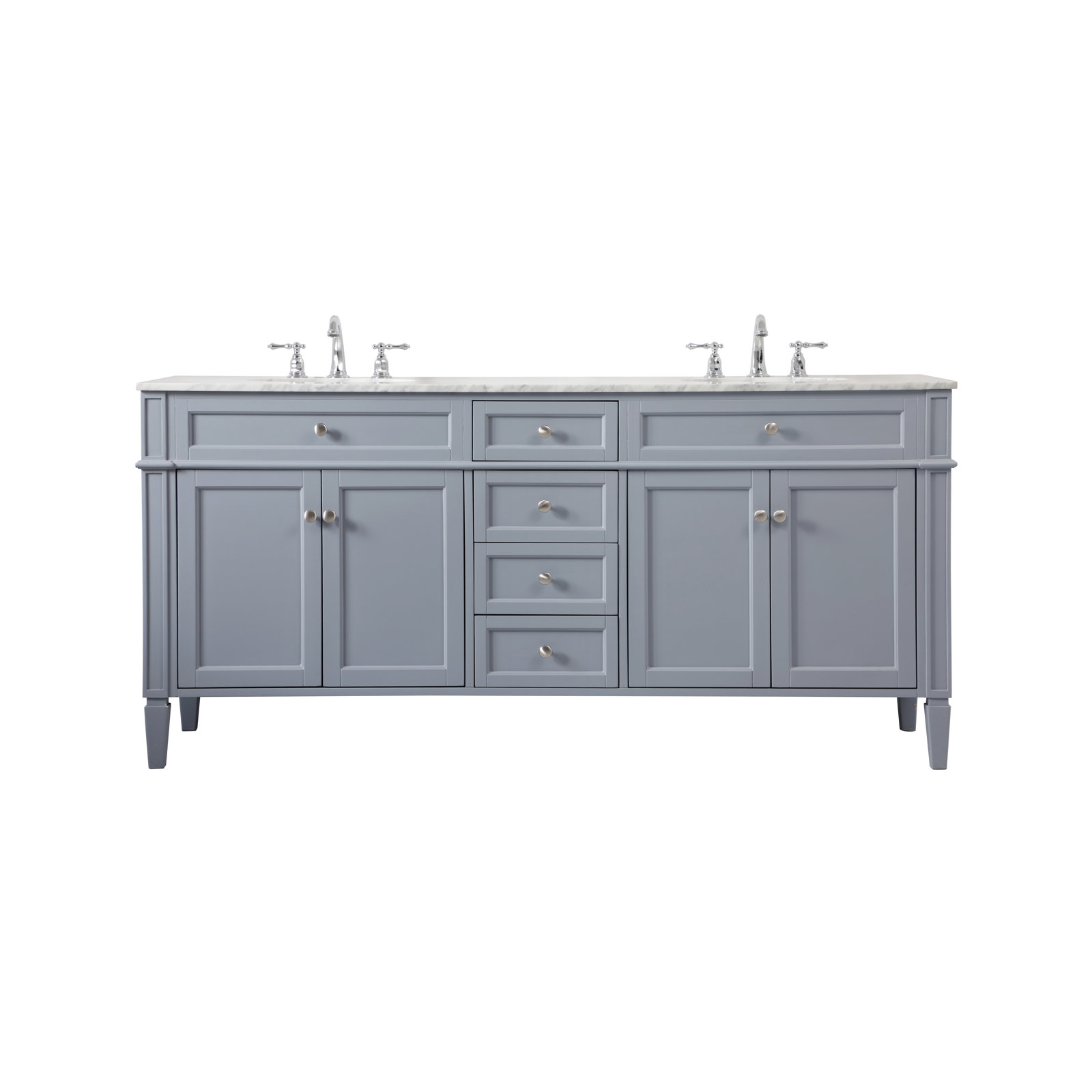 Rivers 72'' Double Bathroom Vanity, Gray