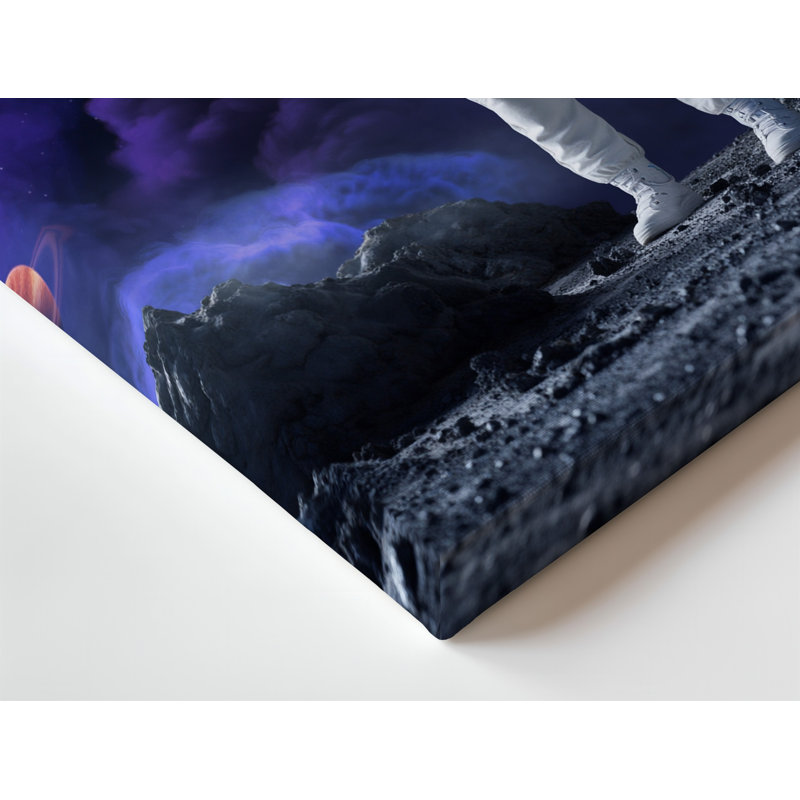 Reproduction d'art mural, "Un astronaute solitaire sur un terrain rocheux accidenté", H 11 po x l 14 po