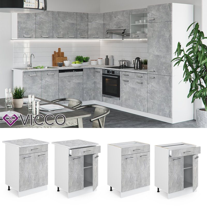 Meltem Glossy Base Unit, Concrete