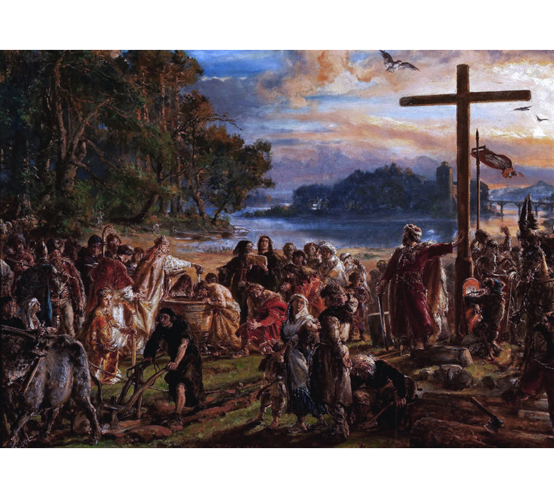 Christianisation de la Pologne A D 965, H 13 po x l 18 po