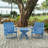 Seaview Fully Assembled All-Weather Recycled HDPE Outdoor Folding Side Table, Pacific Blue-698633503
