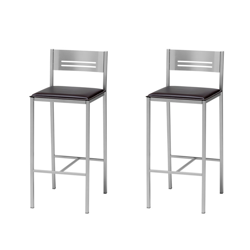 Eleane Upholstered Counter Stool with Metal Frame, Black, 60cm
