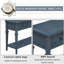 Classic Retro Style Console Table with Three Top Drawers and Open Style Bottom Shelf, Easy Assembly (Navy)