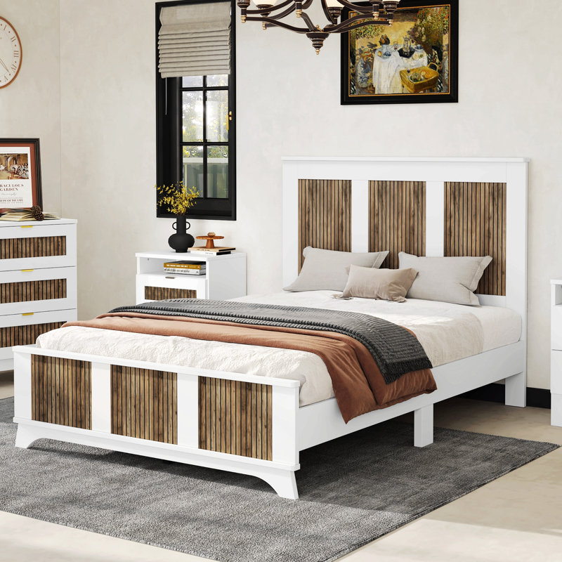 Lit plateforme Farmhouse, Blanc, Complet/Double