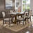 Cipolla 72" Wood Finish Rectangular Dining Set - 7-Piece, Dining Table, Beige Fabric Arm Chairs And Side Chairs-106895649