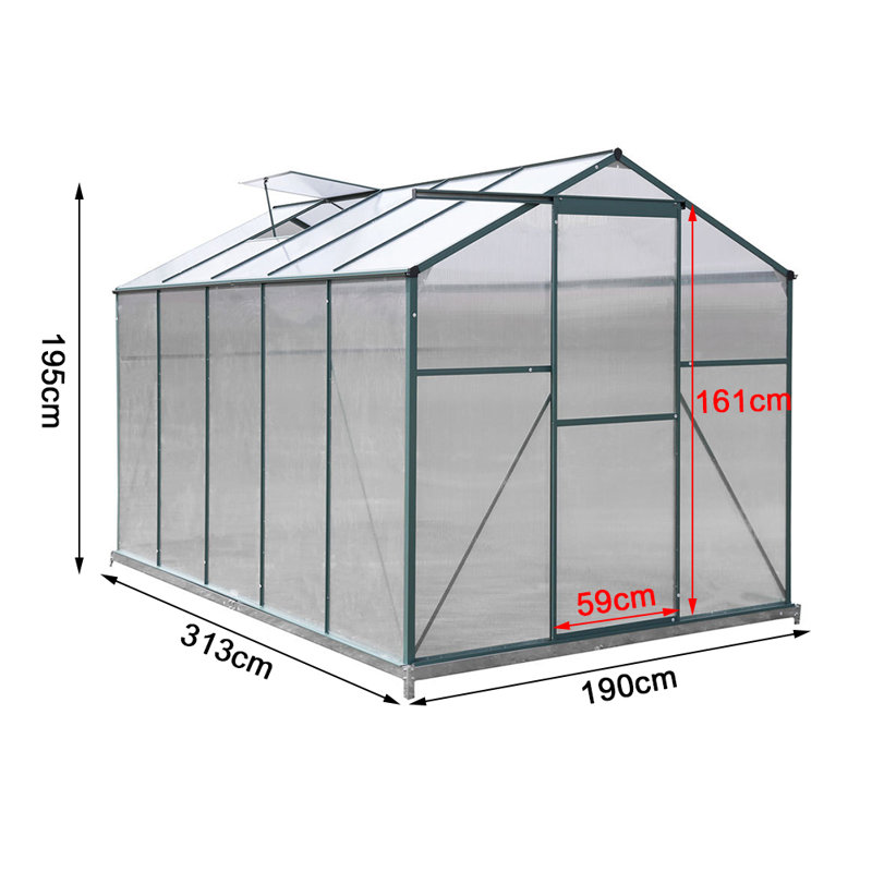 Aiza Greenhouse, 195cm H x 190cm W x 313cm D, Green