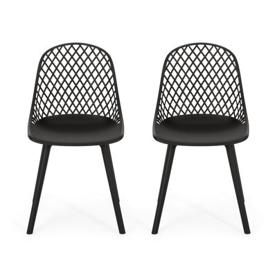 Outdoor Lily Chair - Black Polypropylene With Weather- Properties And Stylish Look, 17.65 In. Depth Seating Stable Structure Feature, 21.93 Width, 20.3 Package Height
