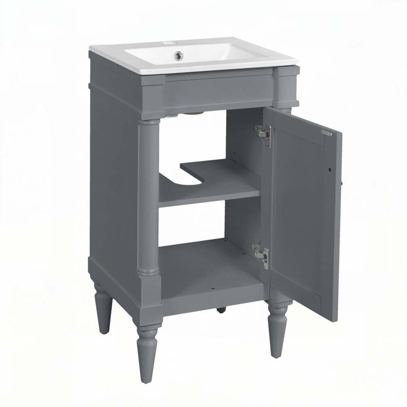 Bathroom Vanity with Ceramic Sink, Gray