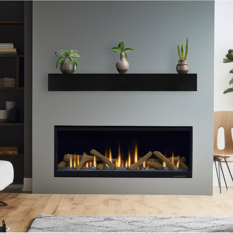 Rayons flottants avec support en métal Rayne, Noir, H 6 po x l 56 po x P 4 po