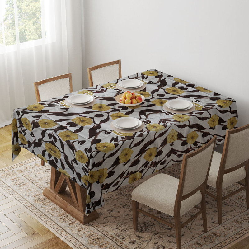 Premium Tablecloth (55 x 71 inches), 65% Cotton / 35% Polyester, Easy Clean | Machine Washable, Tumble Dryer Safe, Ironable | Perfect for Dining Room, Parties & Special Occasions, Stylish & Durable Design