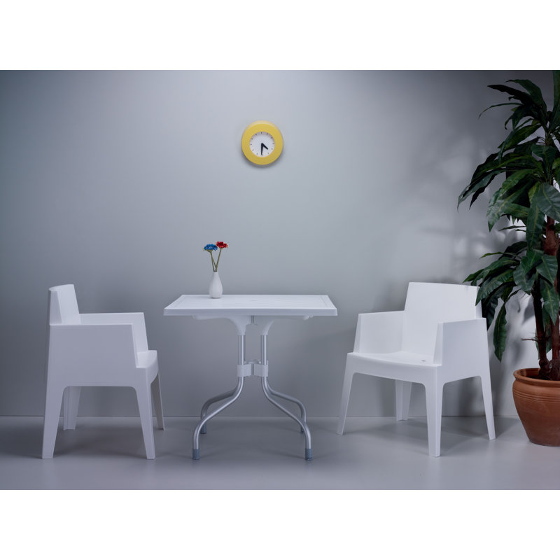 Square Yes Outdoor Bistro Table Yes , 31 " W 31 " D, White